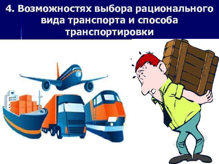 4 возможности. Товародвижение презентация. Взаимодействие видов транспорта. Выбор рационального способа перевозки. «Роль автомобильного транспорта в логистике товародвижения».