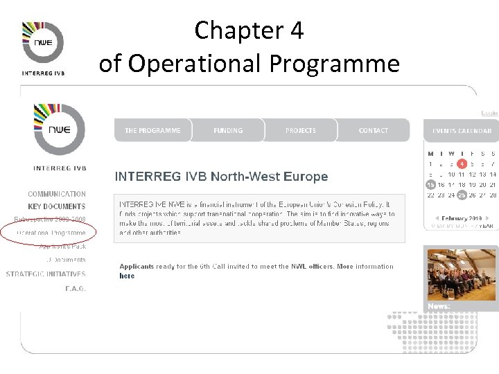 Chapter 4 of Operational Programme 