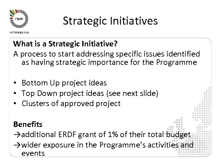 Strategic Initiatives What is a Strategic Initiative? A process to start addressing specific issues