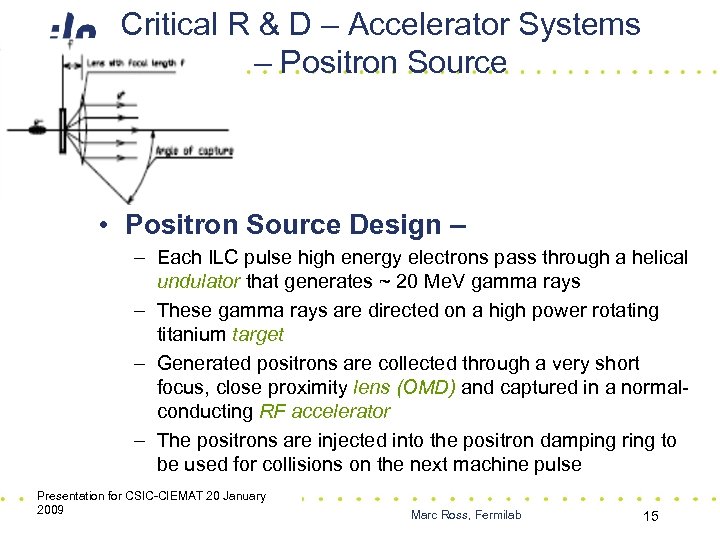 Critical R & D – Accelerator Systems – Positron Source • Positron Source Design