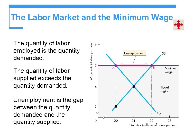 The Labor Market and the Minimum Wage The quantity of labor employed is the