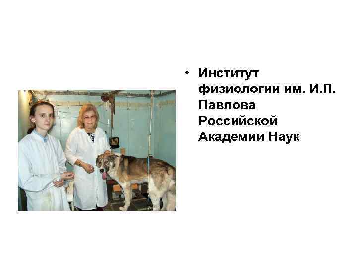 • Институт физиологии им. И. П. Павлова Российской Академии Наук 