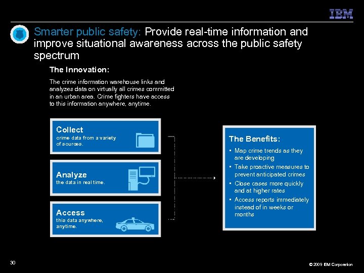 Smarter public safety: Provide real-time information and improve situational awareness across the public safety