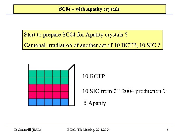 SC 04 – with Apatity crystals Start to prepare SC 04 for Apatity crystals