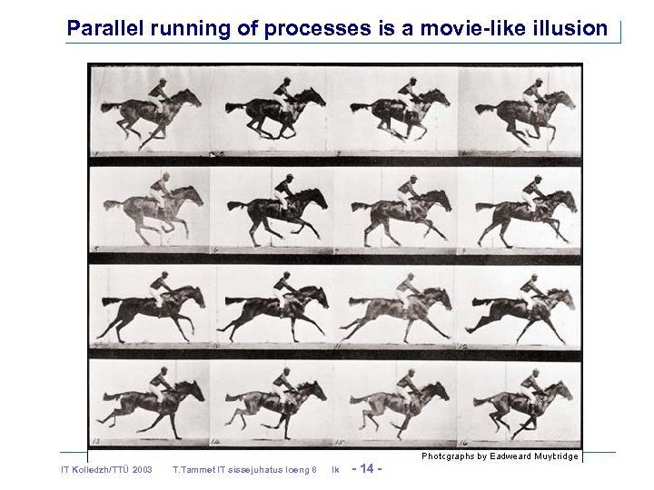 Parallel running of processes is a movie-like illusion http: //w ww. yout ube. com