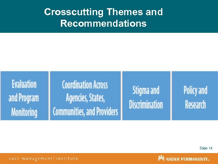 Crosscutting Themes and Recommendations Slide 14 