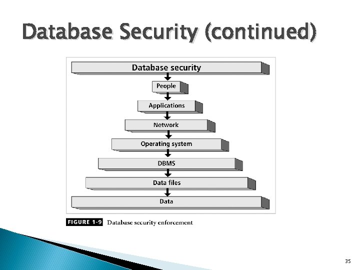 Database Security (continued) 35 