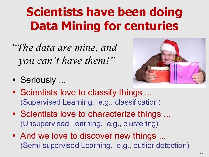 Scientists have been doing Data Mining for centuries “The data are mine, and you