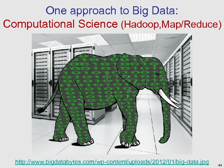 One approach to Big Data: Computational Science (Hadoop, Map/Reduce) http: //www. bigdatabytes. com/wp-content/uploads/2012/01/big-data. jpg