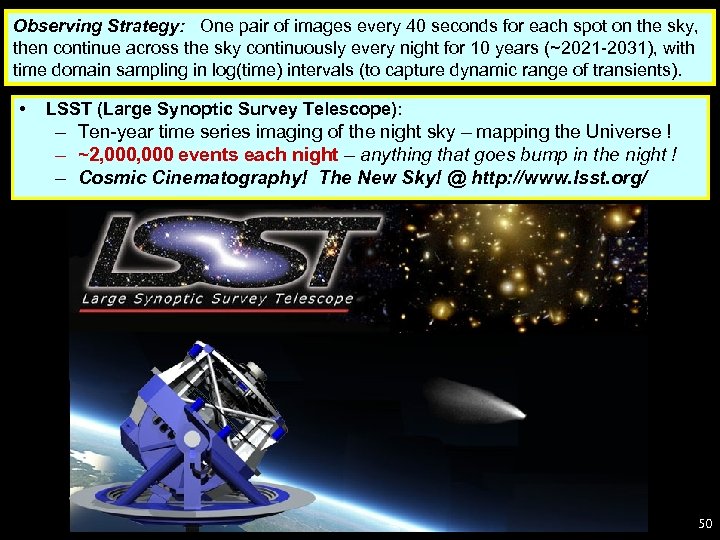 Observing Strategy: One pair of images every 40 seconds for each spot on the