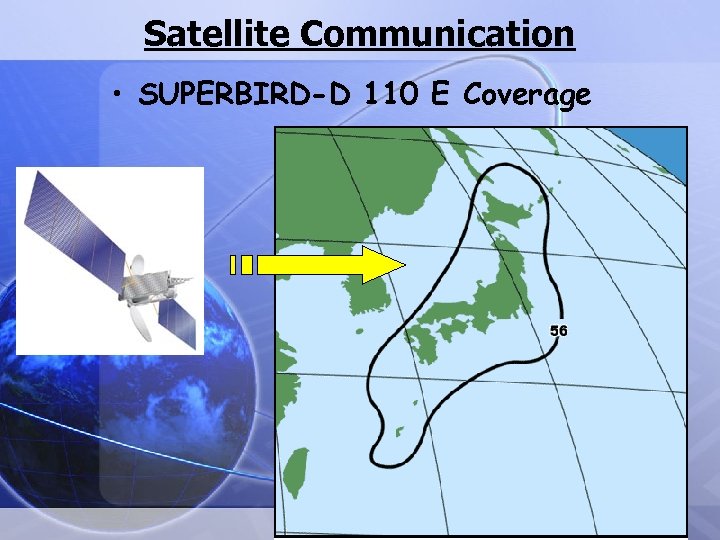 Satellite Communication • SUPERBIRD-D 110 E Coverage 