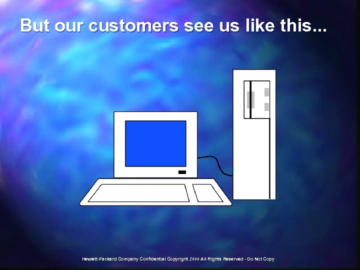 But our customers see us like this. . . Hewlett-Packard Company Confidential Copyright 2000