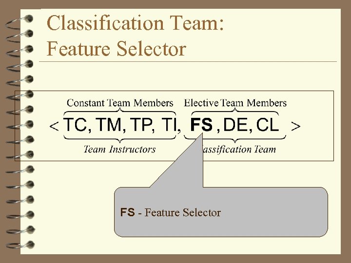 Classification Team: Feature Selector FS - Feature Selector 