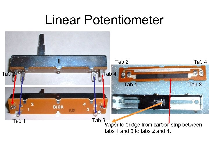 Linear Potentiometer Tab 2 Tab 4 Tab 1 Tab 4 Tab 3 Wiper to