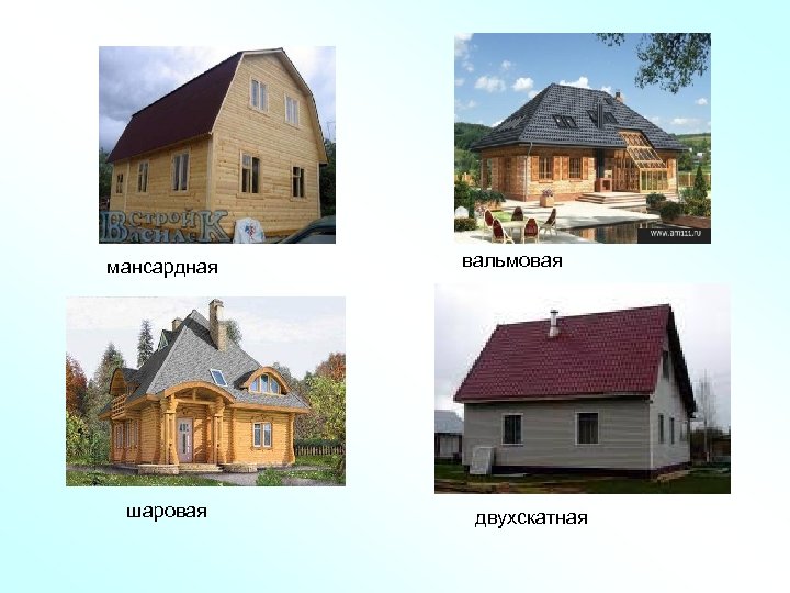 мансардная шаровая вальмовая двухскатная 