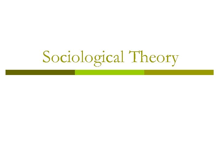 Sociological Theory 