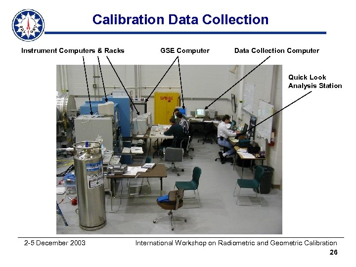 Calibration Data Collection Instrument Computers & Racks GSE Computer Data Collection Computer Quick Look