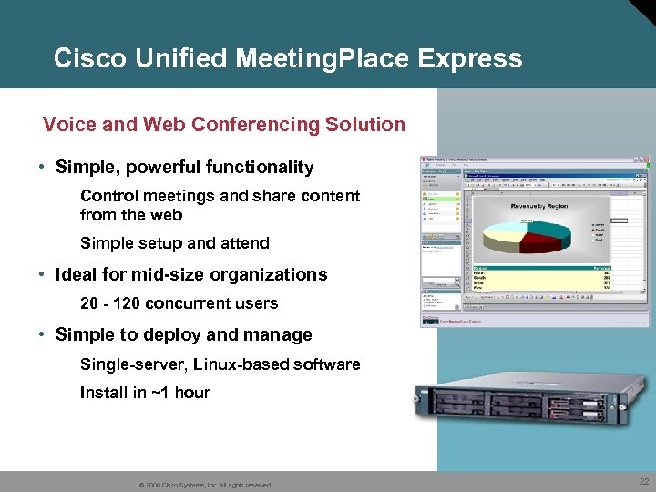 Cisco Unified Meeting. Place Express Voice and Web Conferencing Solution • Simple, powerful functionality