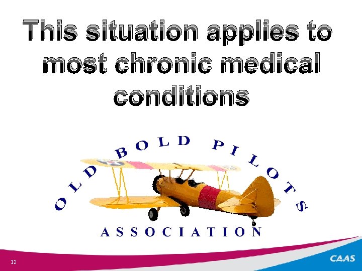 This situation applies to most chronic medical conditions 12 