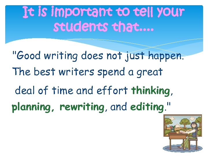 It is important to tell your students that. . 