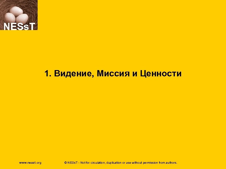 NESs. T 1. Видение, Миссия и Ценности www. nesst. org © NESs. T -