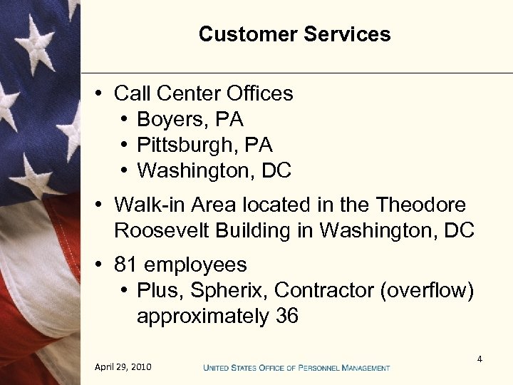 Customer Services • Call Center Offices • Boyers, PA • Pittsburgh, PA • Washington,