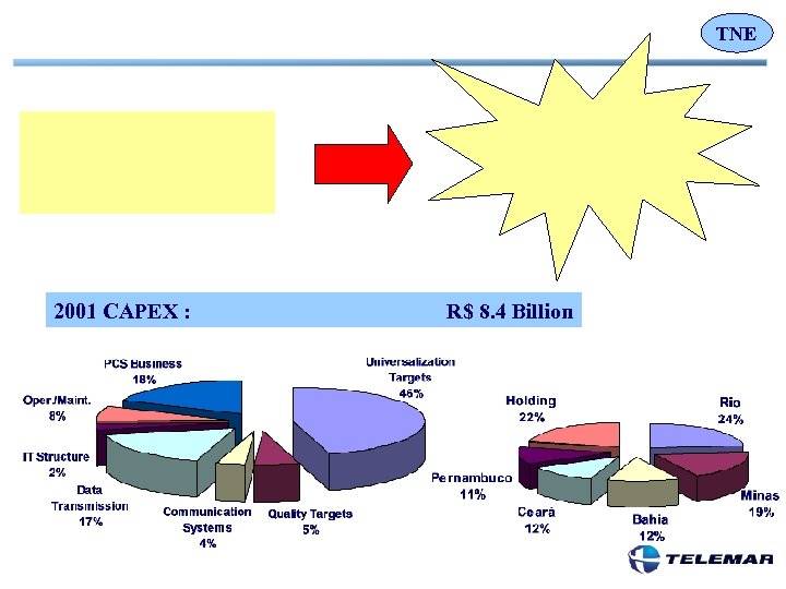 TNE 2001 CAPEX : R$ 8. 4 Billion 