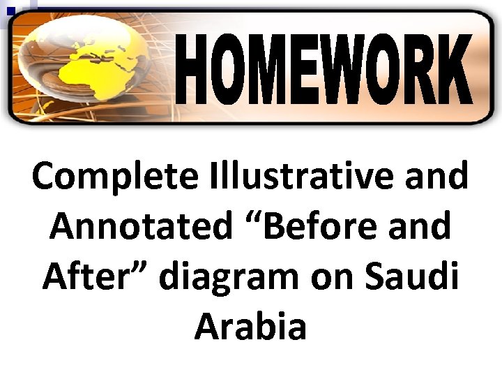 Complete Illustrative and Annotated “Before and After” diagram on Saudi Arabia 