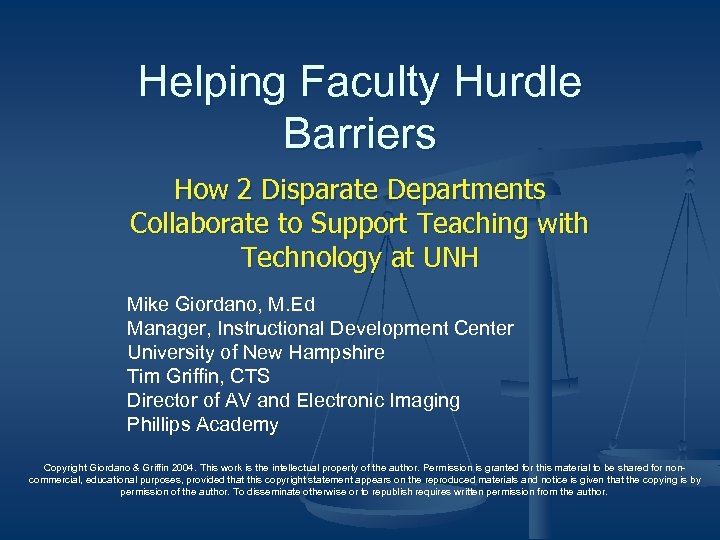 Helping Faculty Hurdle Barriers How 2 Disparate Departments Collaborate to Support Teaching with Technology