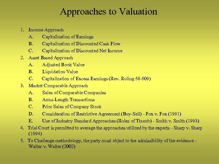 EQUITABLE DISTRIBUTION VALUATION LAW VALUATION WAKE FOREST