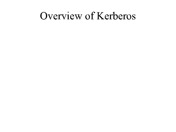 Overview of Kerberos 