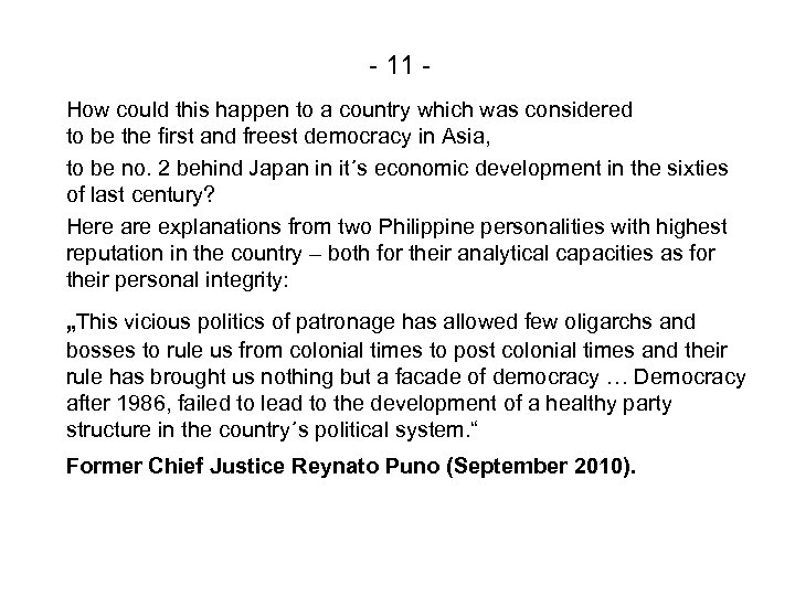 - 11 How could this happen to a country which was considered to be