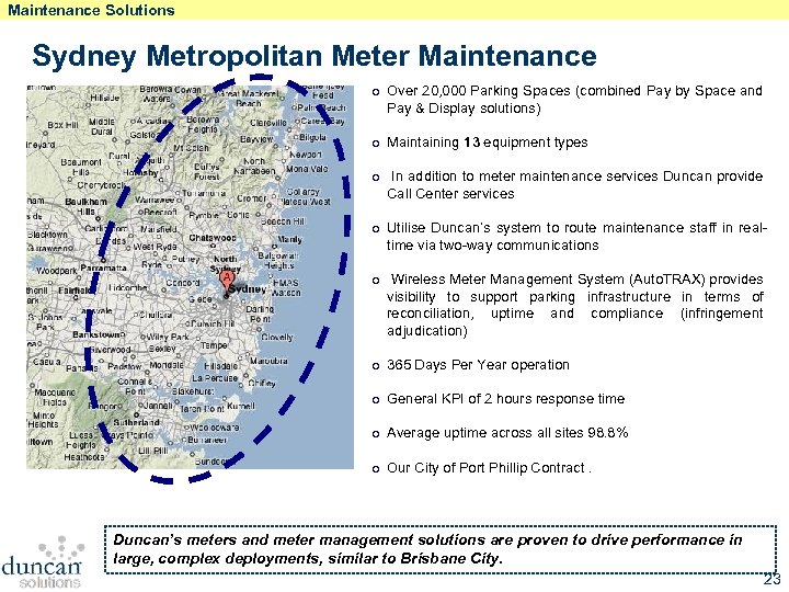Maintenance Solutions Sydney Metropolitan Meter Maintenance o Over 20, 000 Parking Spaces (combined Pay