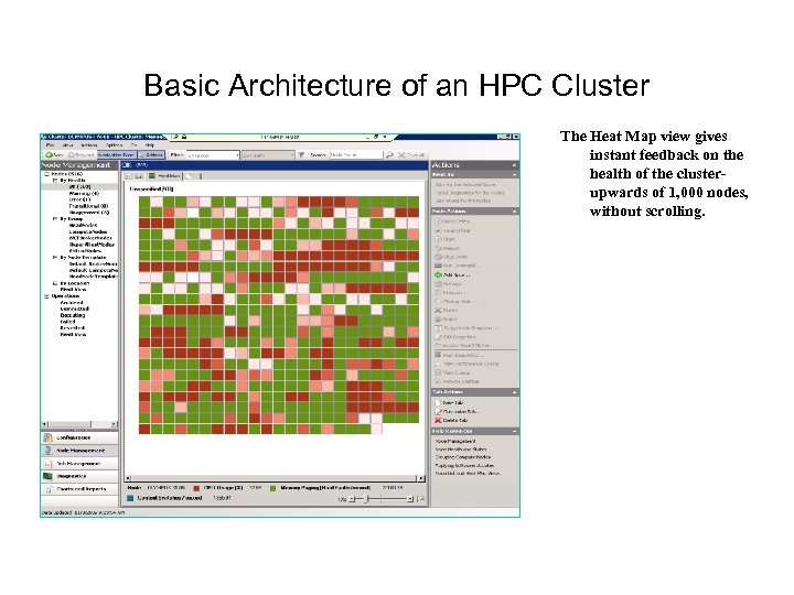 Basic Architecture of an HPC Cluster The Heat Map view gives instant feedback on