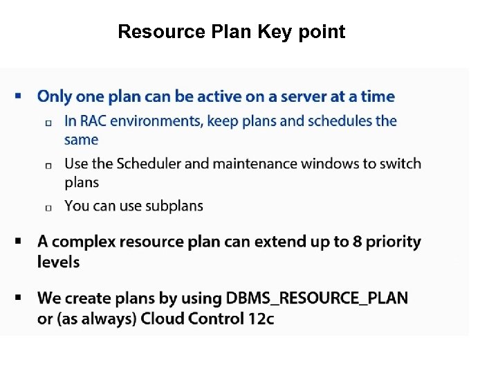 Resource Plan Key point 
