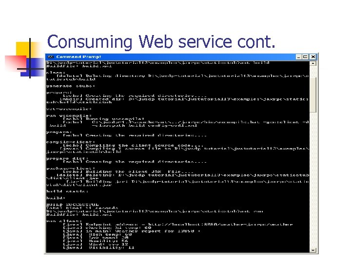 Consuming Web service cont. 