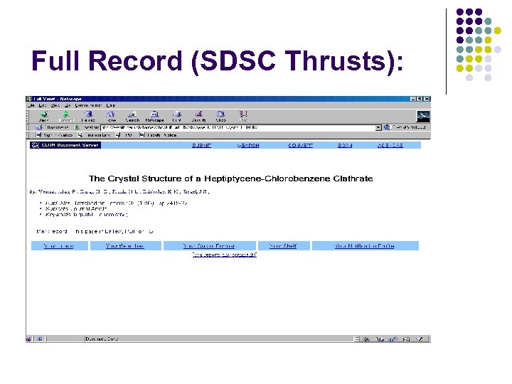 Full Record (SDSC Thrusts): 