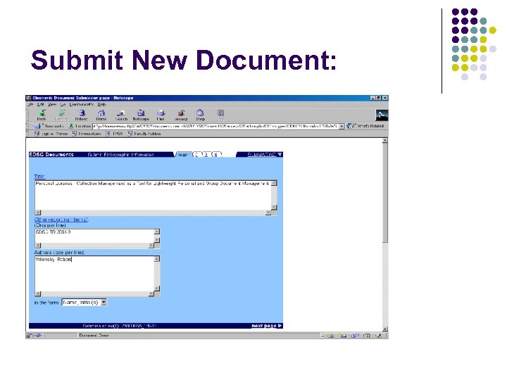 Submit New Document: 