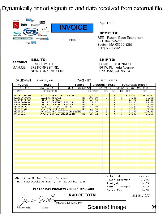 Dynamically added signature and date received from external file Scanned image 31 