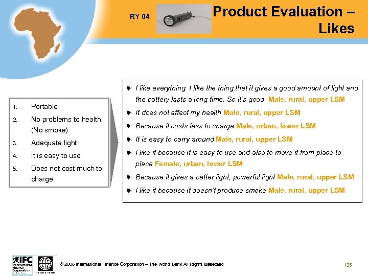 RY 04 Test Product Evaluation – Likes I like everything. I like thing that