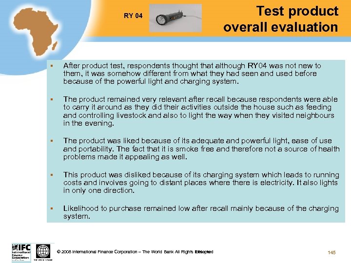 RY 04 Test product overall evaluation § After product test, respondents thought that although