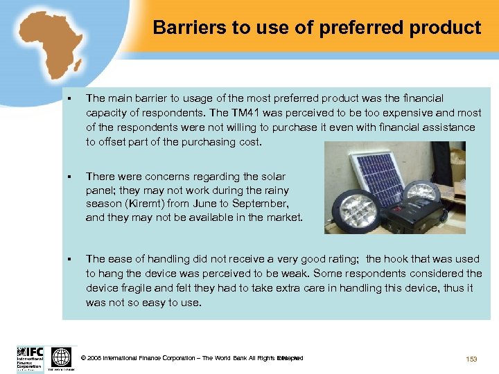Barriers to use of preferred product § The main barrier to usage of the