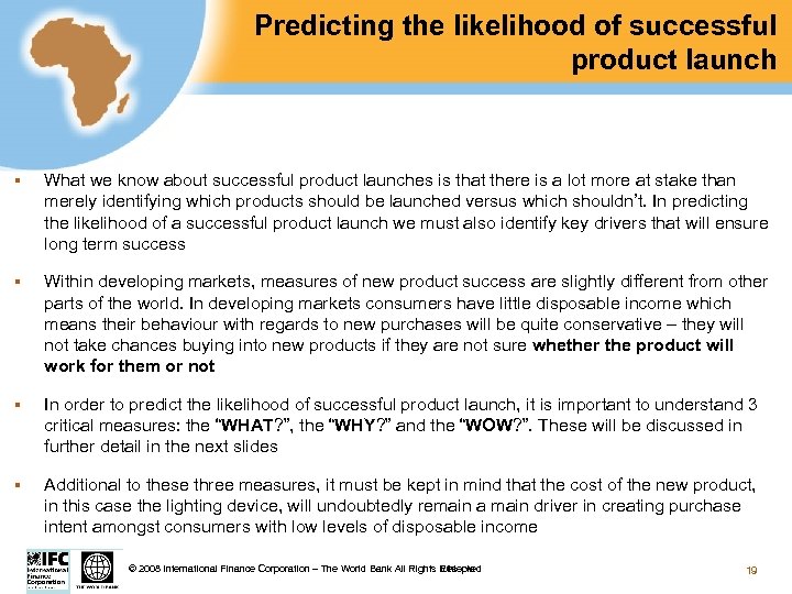 Predicting the likelihood of successful product launch § What we know about successful product