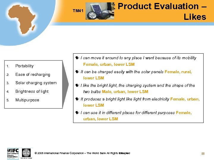 TM 41 Test Product Evaluation – Likes I can move it around to any