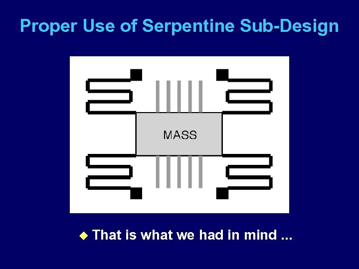 Proper Use of Serpentine Sub-Design u That is what we had in mind. .