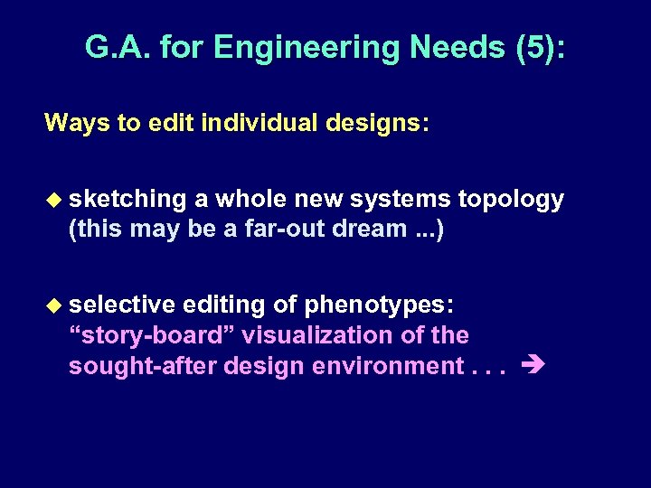 G. A. for Engineering Needs (5): Ways to edit individual designs: u sketching a