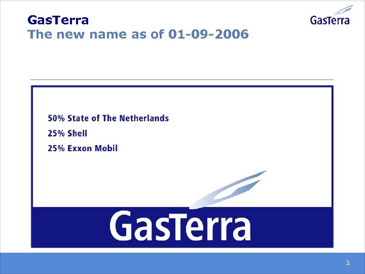 Gas. Terra The new name as of 01 -09 -2006 3 