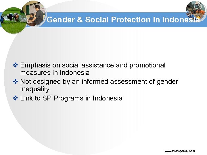 Gender & Social Protection in Indonesia v Emphasis on social assistance and promotional measures