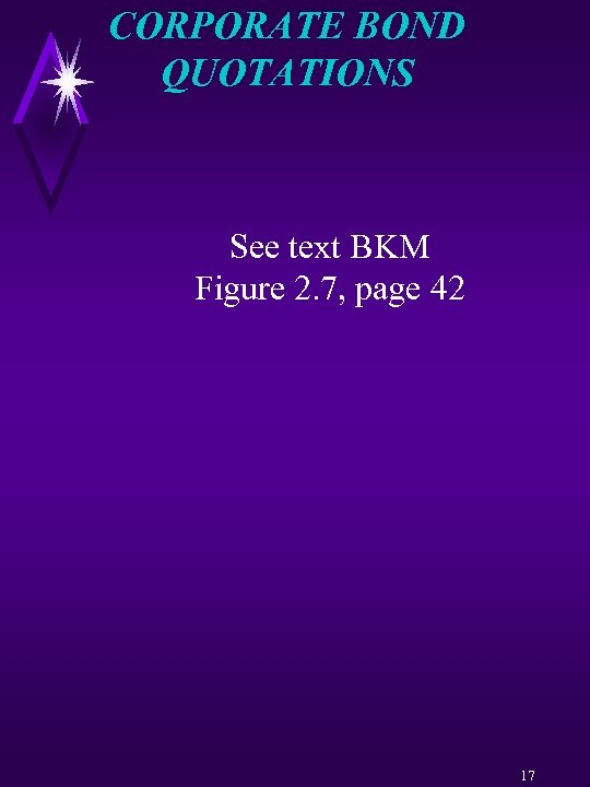 CORPORATE BOND QUOTATIONS See text BKM Figure 2. 7, page 42 17 