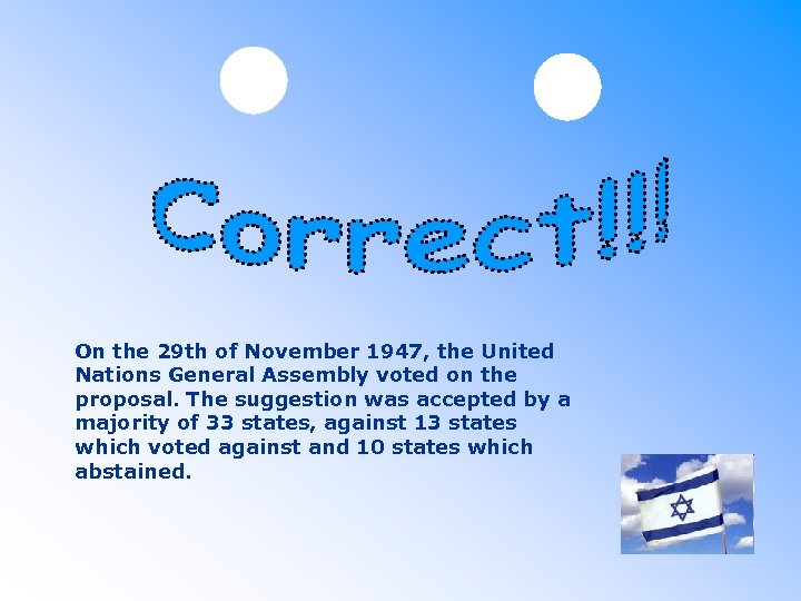 On the 29 th of November 1947, the United Nations General Assembly voted on